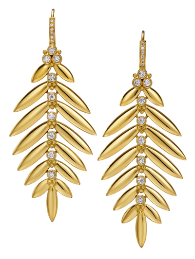 Temple St Clair Women's Florence119 18k Yellow Gold & Diamond Vine Drop Earrings