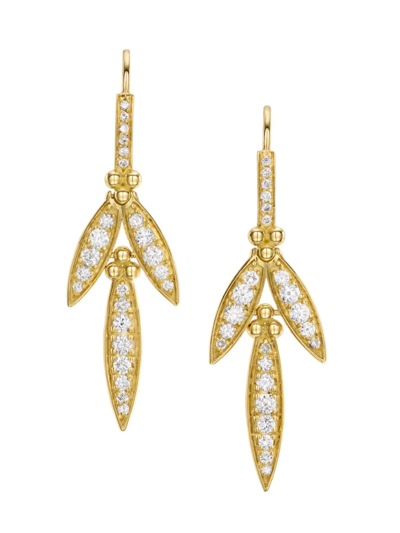 Temple St Clair Women's Florence120 18k Yellow Gold & Diamond Vine Drop Earrings