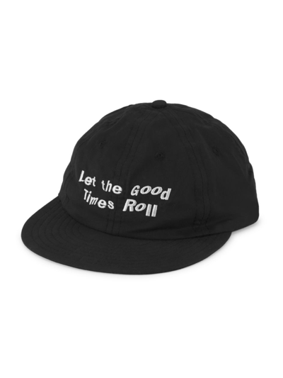 Pasadena Leisure Club Good Times Embroidered Cotton-twill Baseball Cap In Black