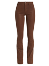 L Agence Selma Mid-rise Coated Stretch Bootcut Jeans In Brown