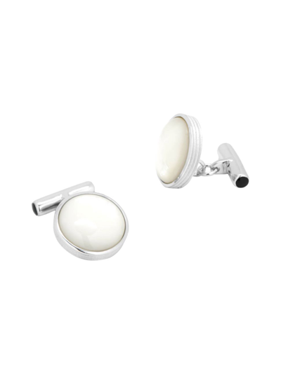 Cufflinks, Inc Men's Sterling Silver & Ribbed Mother Of Pearl Cufflinks