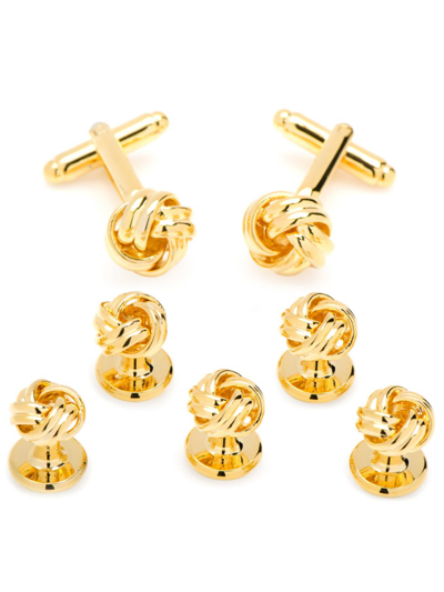 Cufflinks, Inc Men's 5-piece Gold Knot Cufflink & Stud Set