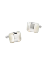 CUFFLINKS, INC MEN'S WRAPPED WHITE MOTHER OF PEARL CUFFLINKS
