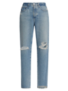 AG WOMEN'S CLOVE HIGH-RISE DISTRESSED STRAIGHT JEANS