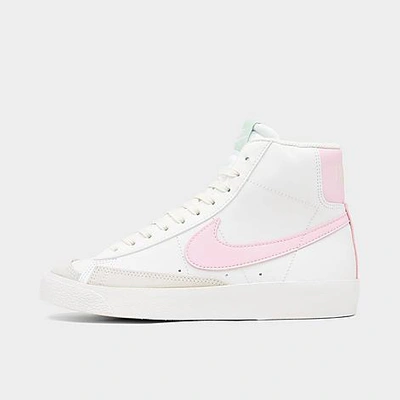 Nike Girls' Big Kids' Blazer Mid '77 Casual Shoes In Summit White/pink Foam/coconut Milk