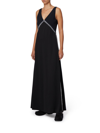 Chloé Contrast Embroidered Maxi Lingerie Dress In Black