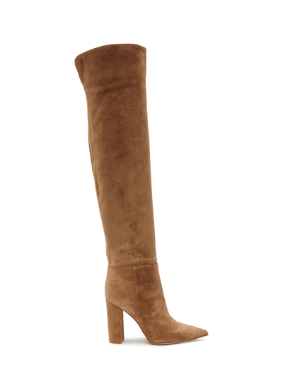 Gianvito Rossi Knee Length Suede Boots In Grey