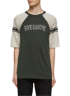 Saint Laurent Short Sleeve Crewneck Cotton Blend Raglan T-shirt In Green