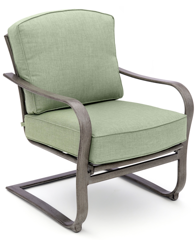 Furniture Closeout! Tara Wide Slat C-spring Chair, Created For Macy's In Outdura Grasshopper