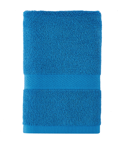 Tommy Hilfiger Modern American Solid Cotton Hand Towel, 16" X 26" In Swedish Blue