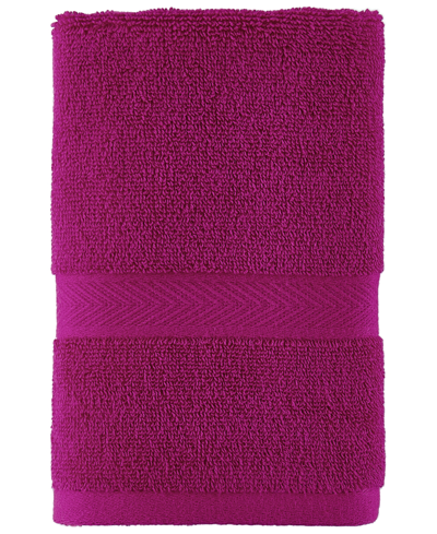 Tommy Hilfiger Modern American Solid Cotton Hand Towel, 16" X 26" In Rose