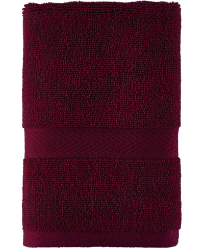 Tommy Hilfiger Modern American Solid Cotton Hand Towel, 16" X 26" In Tawny Port