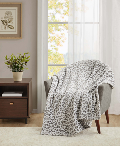 Charter Club Cozy Plush Throw, 50" X 70", Created For Macy's In Snow Leopard