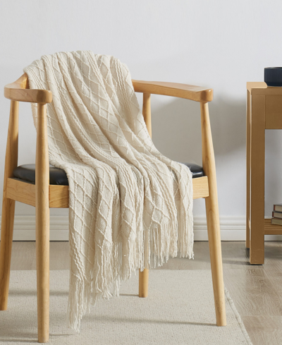Brooklyn Loom Woven Texture Solid Cool Throw, 60" X 50" In Natural