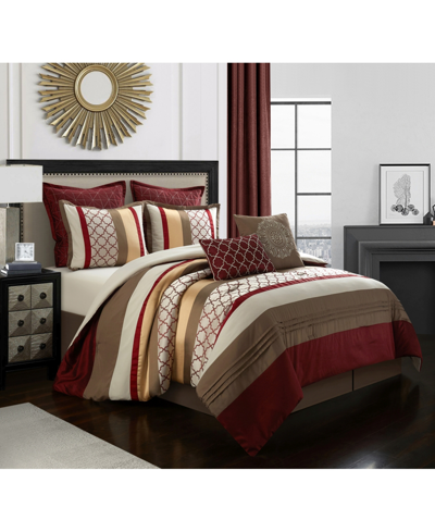 Nanshing Sydney 8-piece King Comforter Set Bedding In Red