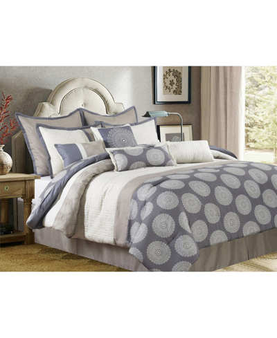 Nanshing Dante 10-piece Comforter Set, Gray, California King In Grey