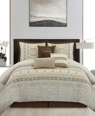 Stratford Park Anaya 7-piece Comforter Set, Queen In Taupe