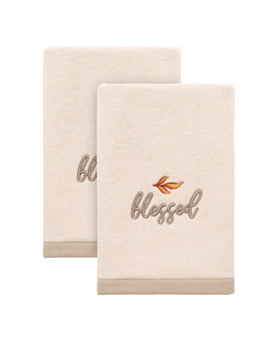 Avanti Grateful Patch Harvest 2-pc. Fingertip Towel Set, 18" X 12" In Ivory