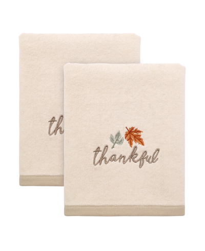 Avanti Grateful Patch Harvest Cotton 2-pc. Hand Towel Set, 30" X 16" In Ivory