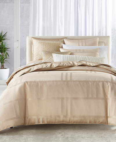 Hotel Collection Structure 3-pc. Comforter Set, Full/queen, Exclusively At Macy's In Gold