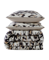 KENNETH COLE NEW YORK ABSTRACT LEOPARD 3 PIECE DUVET COVER SET, KING