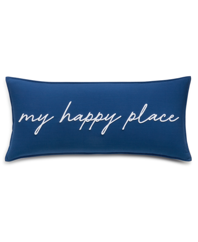Charter Club Damask Designs My Happy Place Decorative Pillow, 14" X 30",, Created For Macy's In Navy Peony