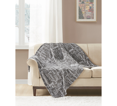 Premier Comfort Novelty Printed Electric Plush Throw, 50" X 60", Created For Macy's Bedding In Grey