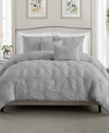 Cathay Home Inc. Floral Pintuck Comforter Set, Twin/twin Xl In Gray