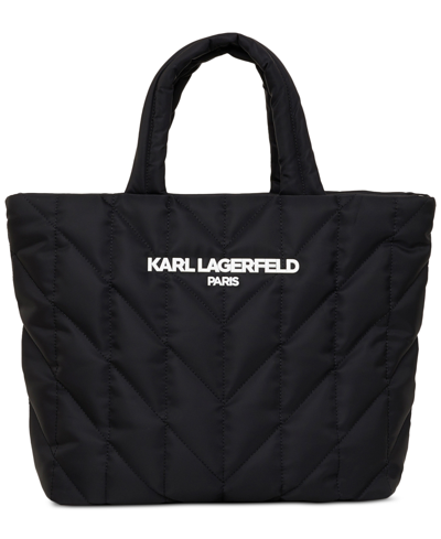 Karl Lagerfeld Voyage Nylon Tote In Black