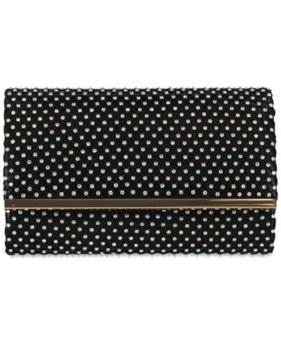 Inc International Concepts Caitlin Microstone Clutch, Created For Macy's In Black Mesh