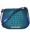 Brahmin Katie Croc Embossed Leather Crossbody Bag In Royalty