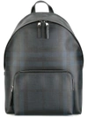 BURBERRY LEATHER TRIM LONDON CHECK BACKPACK,403156611838720