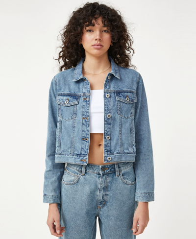 Cotton On Women's The Oversized Denim Jacket In Offshore Blue