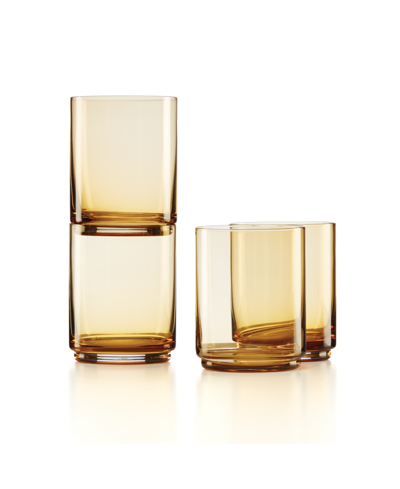Lenox Tuscany Classics Stackable Short Glasses Set, 4 Piece In Amber