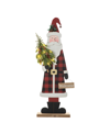 Glitzhome 36" Lighted Wooden Santa Porch Decor In Multi