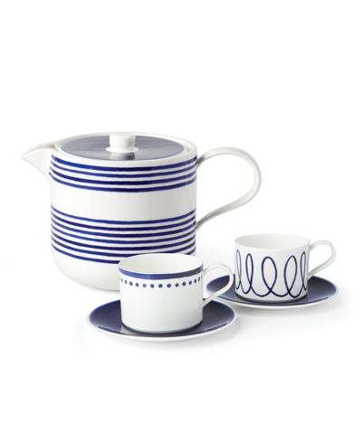 Kate Spade Charlotte St. 5-piece Tea Set In Blue And White