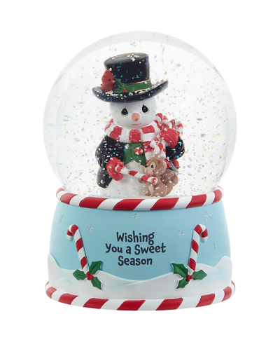 Precious Moments 221103 Wishing You A Sweet Season Annual Snowman Musical Resin, Glass Snow Globe In Multicolor
