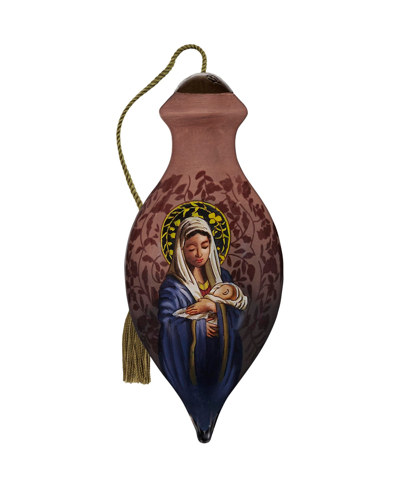 Precious Moments Ne'qwa Art 7221104 Madonna And Child Hand-painted Blown Glass Ornament In Multicolor