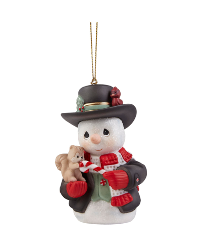 Precious Moments 221016 Wishing You A Sweet Season Annual Snowman Bisque Porcelain Ornament In Multicolor