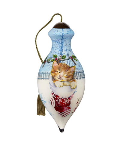 Precious Moments Ne'qwa Art 7221133 Just Hanging Around Hand-painted Blown Glass Ornament In Multicolor