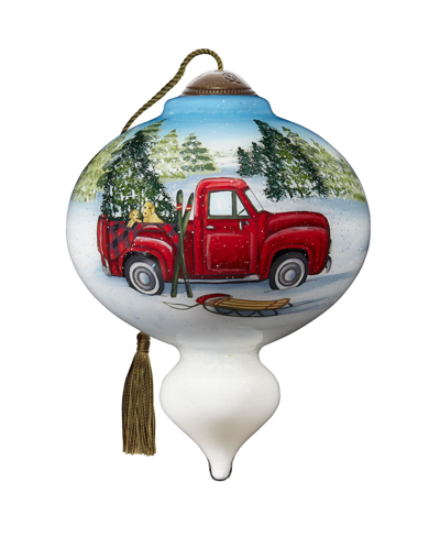 Precious Moments Ne'qwa Art 7221135 Winter Fun Hand-painted Blown Glass Ornament In Multicolor