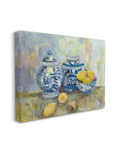 Stupell Industries Lemons And Pottery Yellow Blue Classical Painting Art, 16" X 20" In Multi-color
