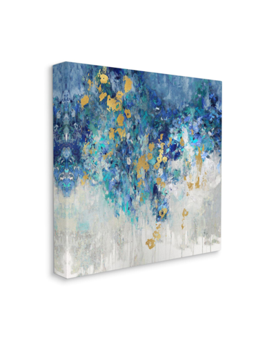 Stupell Industries Abstract Blue Gold-tone Paint Design Art, 17" X 17" In Multi-color