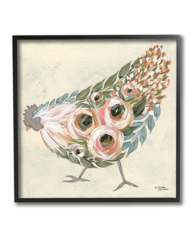 Stupell Industries Vintage-like Farm Chicken Pink Floral Body Art, 12" X 12" In Multi-color