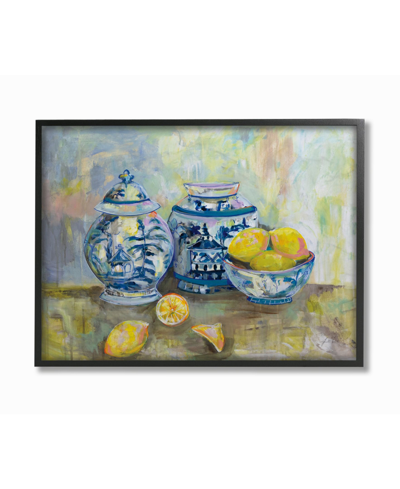 Stupell Industries Lemons And Pottery Yellow Blue Classical Painting Art, 11" X 14" In Multi-color