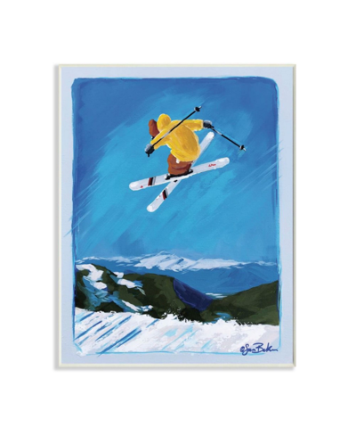 Stupell Industries Winter Athlete Ski Jump Snow Sports Art , 13" X 19" In Multi-color