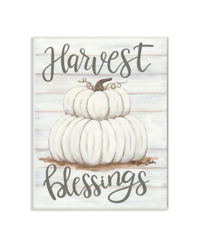 Stupell Industries Farm Fresh Harvest Blessing Sign White Pumpkins Art, 10" X 15" In Multi-color