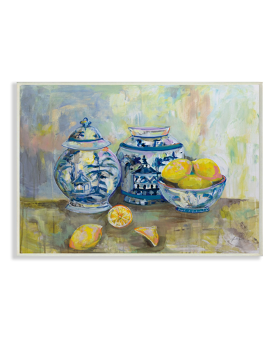 Stupell Industries Lemons And Pottery Yellow Blue Classical Painting Art, 10" X 15" In Multi-color