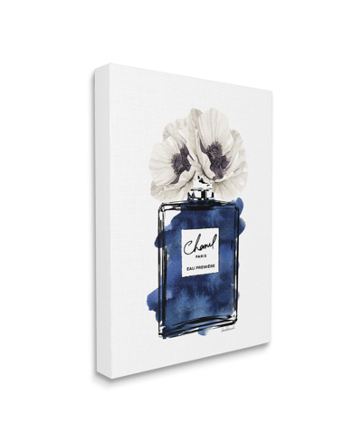 Stupell Industries Deep Blue Fashion Fragrance Bottle Glam Florals Art, 36" X 48" In Multi-color