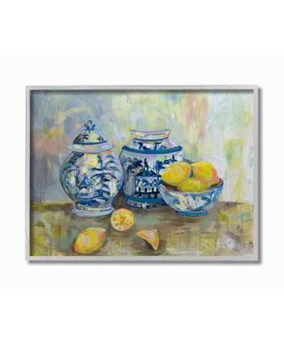 Stupell Industries Lemons And Pottery Yellow Blue Classical Painting Art, 16" X 20" In Multi-color